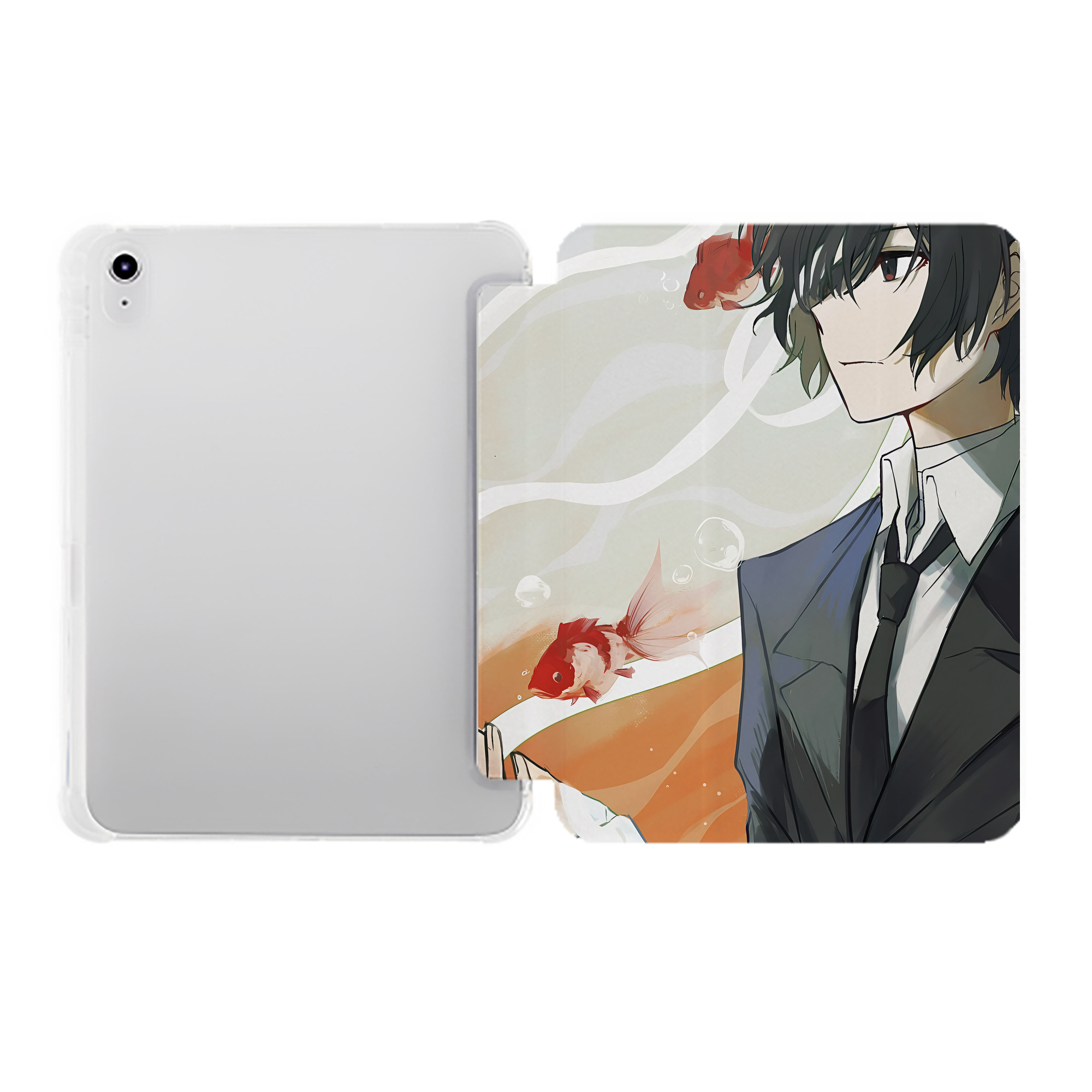 （画像用） 文豪ストレイドッグス Bungo Stray Dogs IPad ケース ペン収納付き 三つ折りスタンド PUレザー×シリコン 対応機種9.5/10.5/10.9インチ